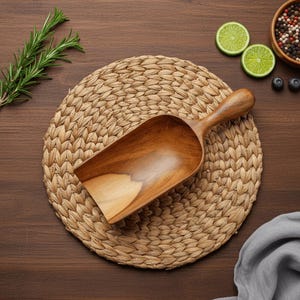 Cuillère en bois de teck - Cuillère à café en bois, cuillère à thé et épices, outil de cuisine rustique, cuillère en bois faite main, cuillère pour produits secs