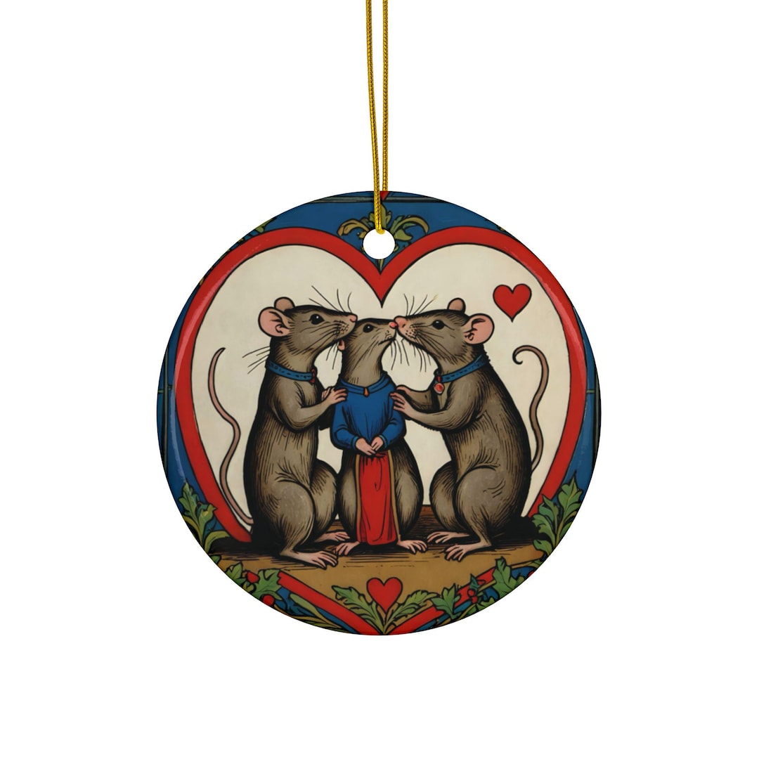 Three Rats Friend Medieval Rat, Three Best Friends Rats Ceramic Ornaments, Perfect for ...
