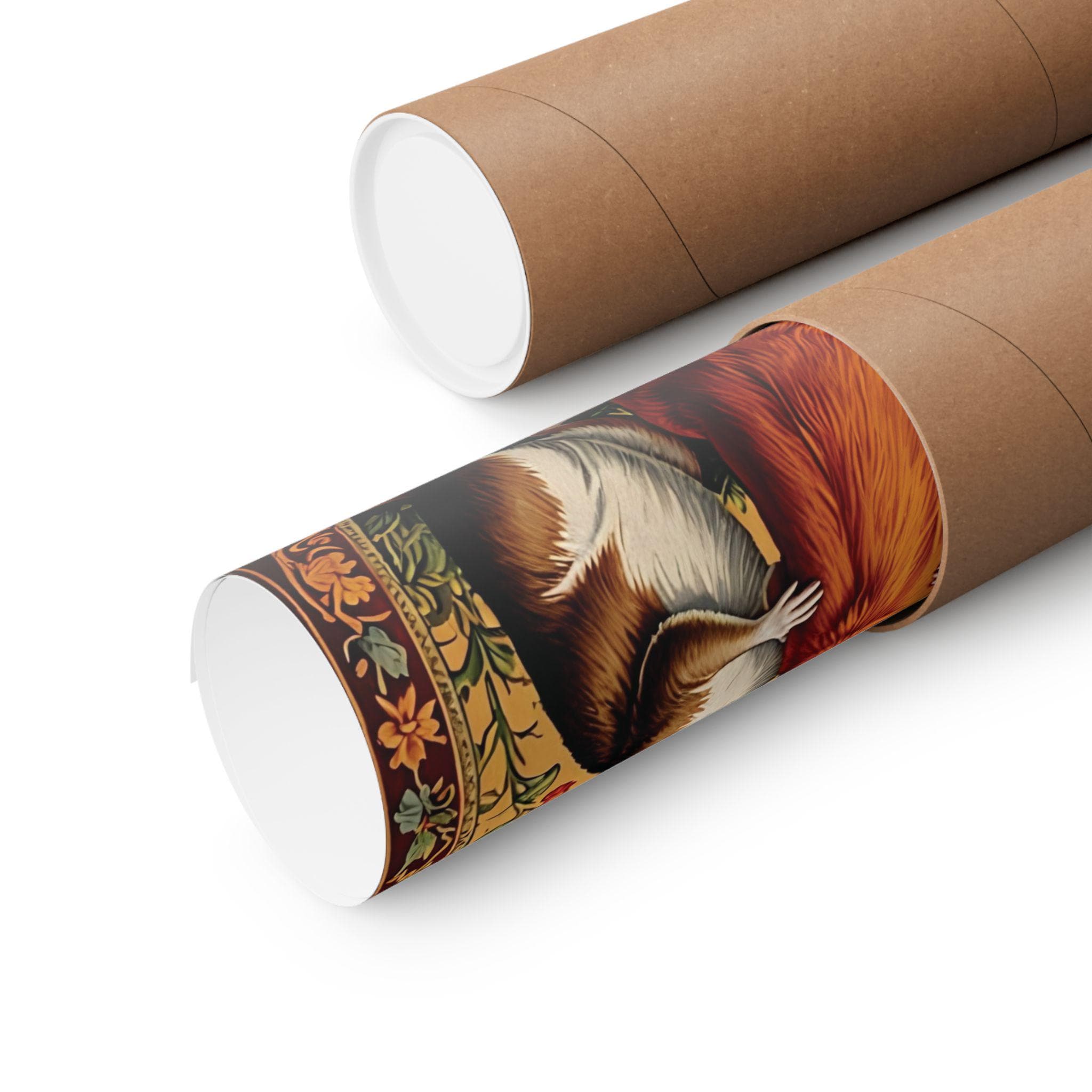 Rodent Romance Rat Trio Matte Vertical Poster, Animal Love Art Print, Floral Wall ...
