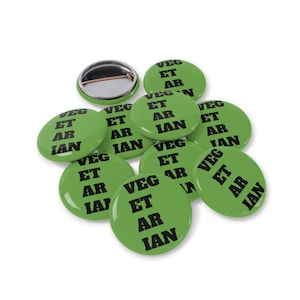 Pin vegetariano Botón vegetariano Insignia Accesorio Regalo para amantes de los animales Joyería llamativa Pin de estilo de vida saludable basado en plantas verdes
