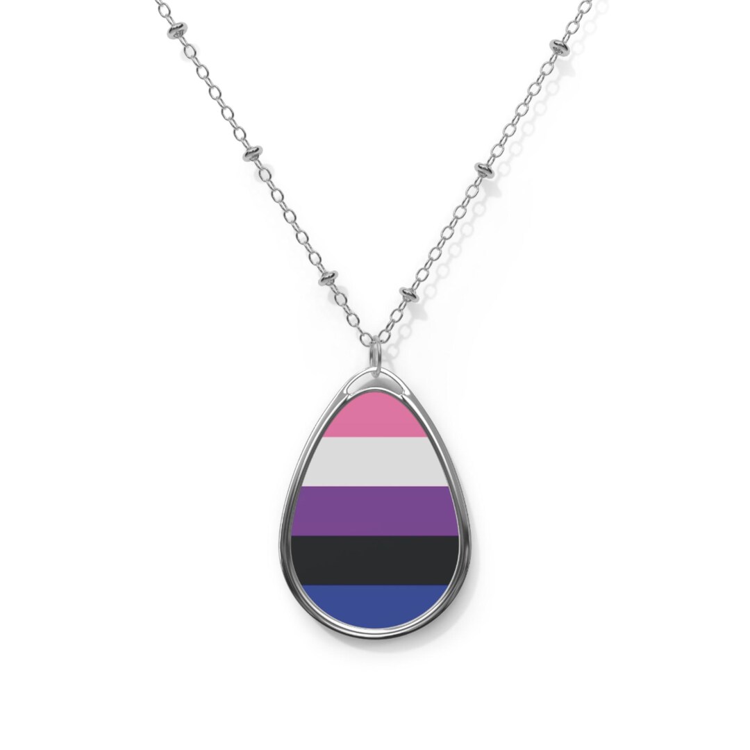 Genderfluid Necklace Pride Flag Necklace LGBT Genderfluid Jewelry Pride ...