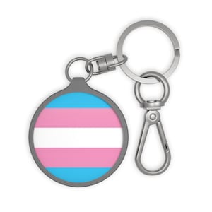 Trans Keyring Tag Trans Pride Flag Keychain LGBT Pride Accessory Transgender Key Chain Pride Apparel Outfit Accessory