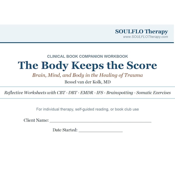 The Body Keeps the Score Companion Workbook | DBT EMDR IFS Therapy Worksheets | Trauma Healing Digital Download | Therapist Resource