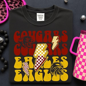 Custom House Divided Football T-Shirt: College Mascot Team Shirt