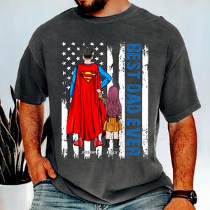 Custom Best Dad Ever Superhero Custom Shirt With Kids Names, Personalized Father’s Day Gift For Dad, Strong Superhero Dad Shirt, Daddy Shirt