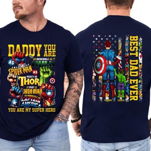 Custom Superhero Dad Shirt, Daddy You Are T-shirt, Best Dad Ever Shirt, Fathers Day Shirt Gift, Custom Dad Shirt With Kids Name, Dad Gifts