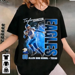 Custom Player Football Bootleg Shirt, Soft Style Football Shirt, Custom Football Shirt, Personalized Player Shirt, Football Mom, High School