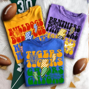 Custom House Divided Football T-Shirt: College Mascot Team Shirt