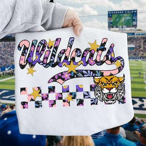 Custom Wildcats Mascot Shirt: Floral School Spirit Tee