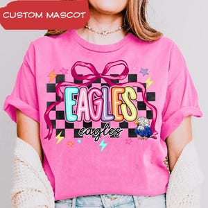 Custom Mascot Checkered Spirit Shirt: School Game Day Pride