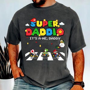 Super Daddio Shirt Custom Gamer Dad Gift Funny Video Game Themed Father’s Day T-Shirt Personalized Dad And Kids Tee Matching Family
