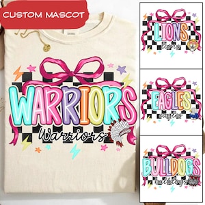 Custom Mascot Checkered Spirit Shirt: School Game Day Pride