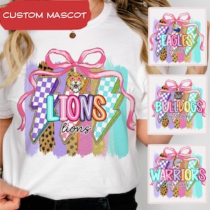 Custom Mascot Checkered Spirit Shirt: School Game Day Pride