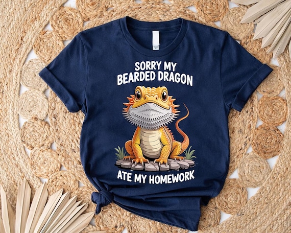 Funny Bearded Dragon Ate My Homework T-Shirt: Reptile Lover Gift