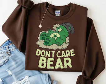 Don't Care Bear Sweatshirt - Lustiges Kiffer Bär Sweatshirt