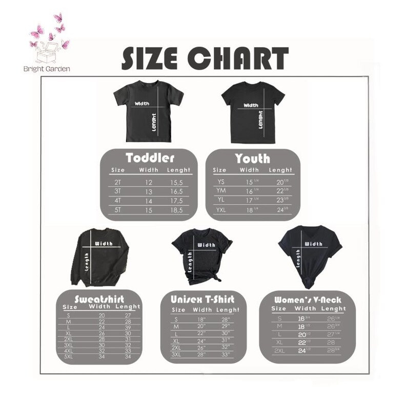 the size chart for a t - shirt