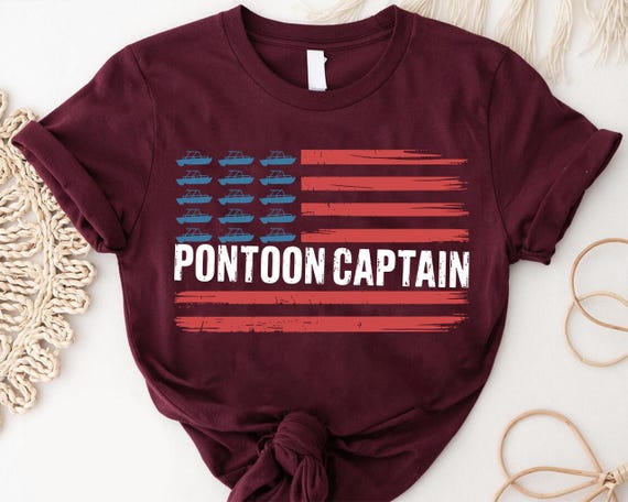 Pontoon Captain American Flag Shirt: Patriotic Boating Tee