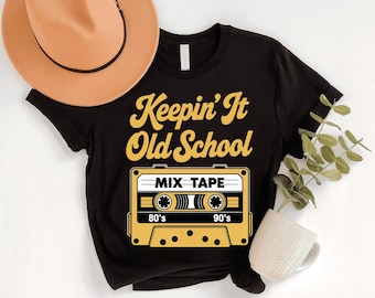 Retro Mixtape Graphic Tee: 80s-90s Nostalgia Music Shirt