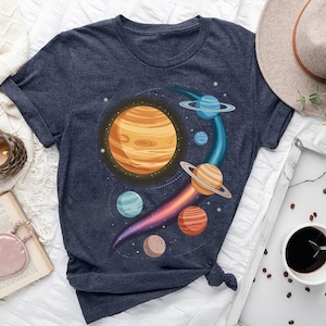 Solar System Planets Shirt - Outer Space Graphic Tee - Shirt For Space Lover - Planets and Stars Shirt