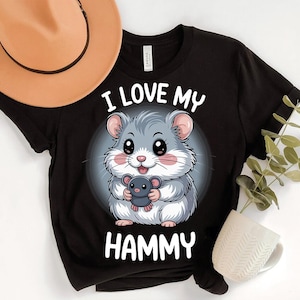 I Love My Hammy Shirt - Cute Hamster Lover T-Shirt - Funny Pet Hamster Graphic Tee - Small Animal Owner Gift