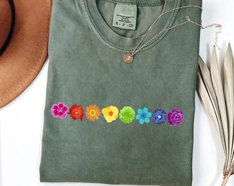 Boho Rainbow Flower Shirt: LGBTQ Pride Graphic Tee