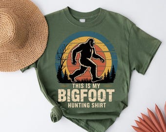 Funny Bigfoot Hunting Shirt: Rustic Sasquatch Hunter Tee