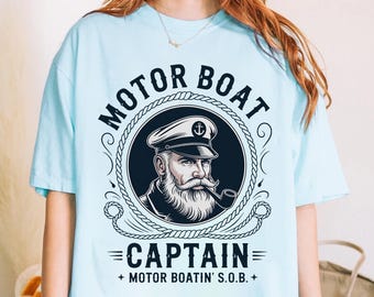Motor Boat Captain Shirt – Nautical Rope Frame Boating Tee – Motor Boatin SOB Funny Shirt – Sea Captain Gift for Boat Lovers