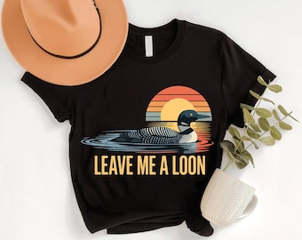 Retro Sunset Loon Graphic T-Shirt - Funny Birdwatcher Tee