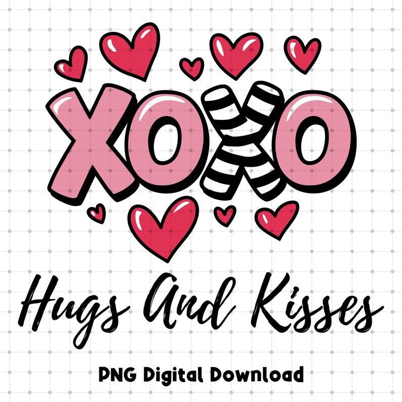 Hugs and Kisses PNG, Cute Valentine's Day, Valentine Coquette Png, Xoxo ...