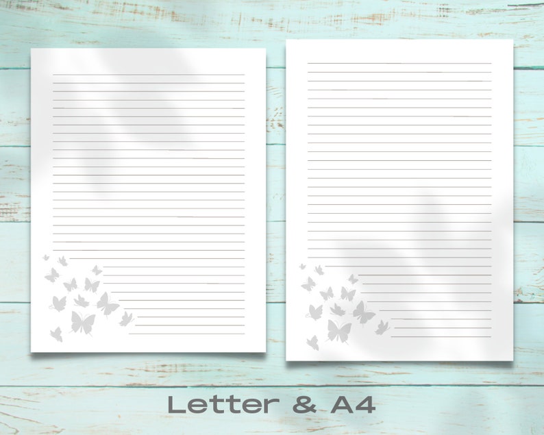 Tiny Butterfly Printable Stationery Set, Printable Stationery Paper ...
