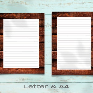 Woodgrain Printable Stationery Set, Printable Stationary Paper, Downloadable Letter Writing, Printable Journal Pages, Printable Stationary image 3