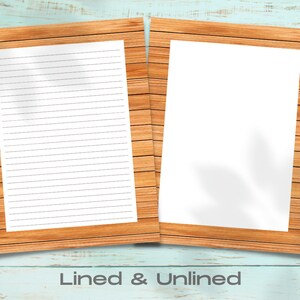 Woodgrain Printable Stationery Set, Printable Stationary Paper ...