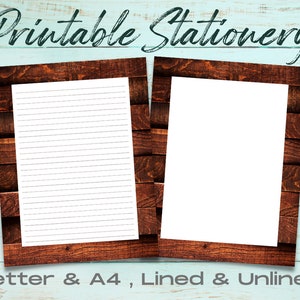 Woodgrain Printable Stationery Set, Printable Stationary Paper, Downloadable Letter Writing, Printable Journal Pages, Printable Stationary image 1