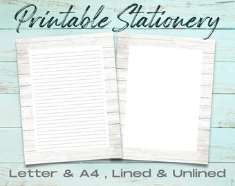 Woodgrain Printable Stationery Set, Printable Stationery Paper, Downloadable Letter Writing, Printable Journal Pages, Printable Stationary