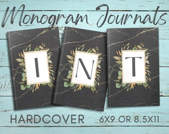 Foliage Monogram Journal, Personalized Journal, Monogrammed Notebook, Personalized Notebook, 6x9 Journal Hardcover, Journal Hardcover 8.5x11