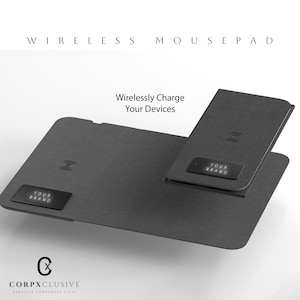 Custom Logo Mousepad with Wireless Charging | Personalized Office Gift | Corporate Promotional Client Gift