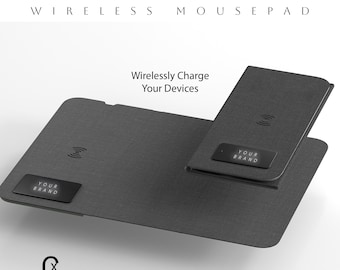 Custom Logo Mousepad with Wireless Charging | Personalized Office Gift | Corporate Promotional Client Gift