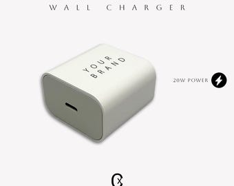 Custom Engraved Wall Charger | 20W Fast Charging USB-C Power Adapter Gift