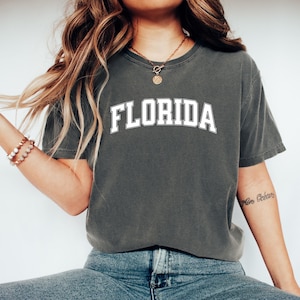 Florida Garment-Dyed T-Shirt: Unisex Cotton Tee, Beach Vacation Wear