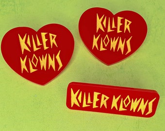 Killer Klowns pin, heart pin, red pin, acrylic accessories