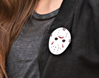 Acrylic Jason Voorhees pin, Friday the 13th pin, Horror pin