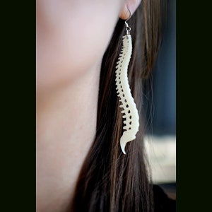 Acrylic Spine Dangle Earrings: Spooky Bone Jewelry