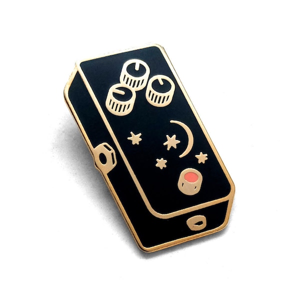 Moon Guitar Pedal Enamel Pin: Shoegaze Dream Pop
