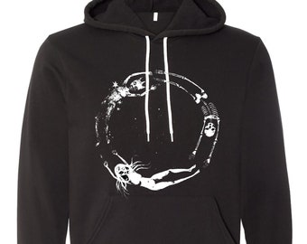 HOODIE : 'Cycles' Black Sponge Fleece Pullover Graphic Sweatshirt Design by Jenna Fournier Unisex Bella & Canvas Grunge Goth Art
