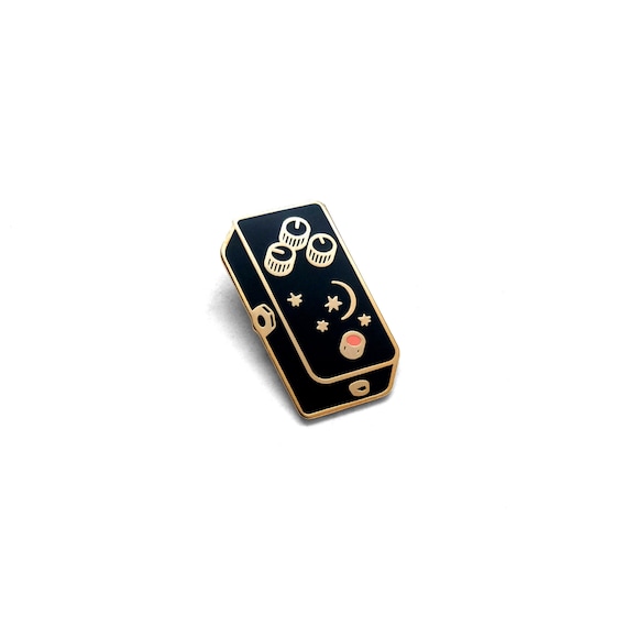 Moon Guitar Pedal Enamel Pin: Shoegaze Dream Pop