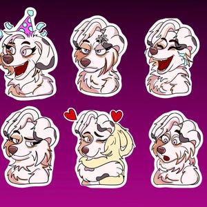 Digital Dog Furry Sticker Bases - 6 stickers - PSD files - Pack 1