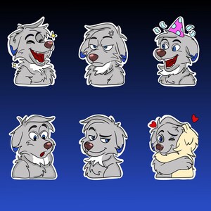 Digital Furry Sticker Bases, Dog Furry Sticker Bases - 6 stickers - PSD files - Pack 2