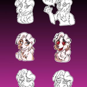 Digital Female Dog Furry Sticker Bases - 6 stickers - PSD files - Pack 2
