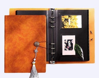 Vintage DIY Photo Album / Scrapbook for Couples / Handmade Family Memory Book / Customizable Photo Album