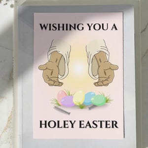 Wishing You A Holey Easter - offensive easter card - offensive jesus card - dark humor card - funny easter card - blessed and unbothered